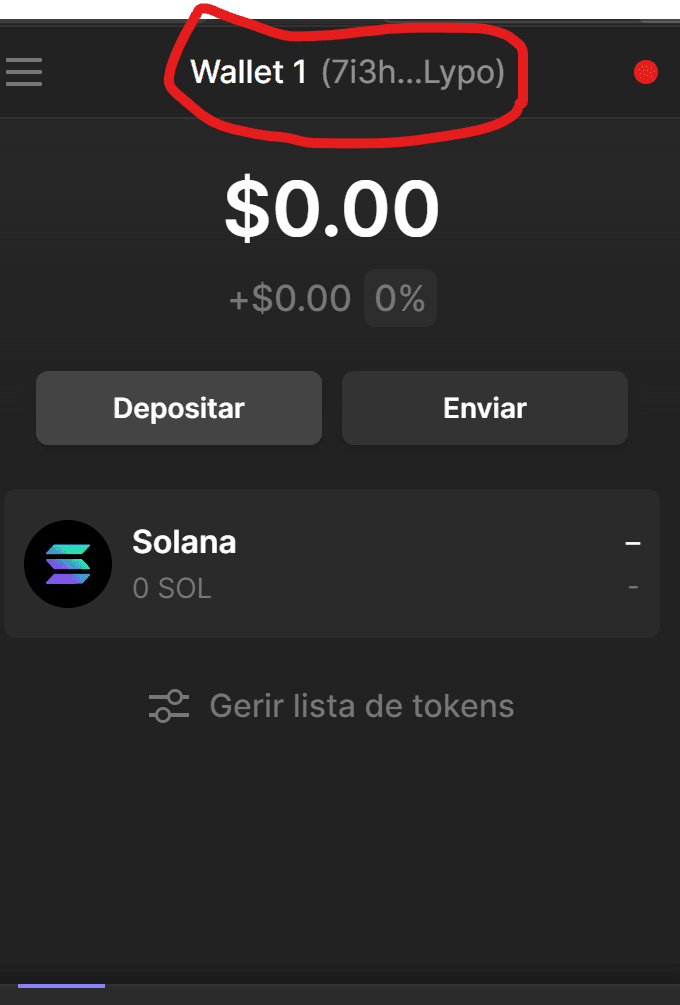 Copying solana address