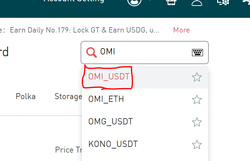 USDT - OMI Pair on Gate.io