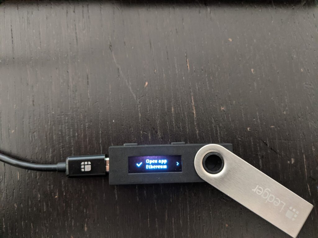 Confirm your Ethereum Address on the Ledger device