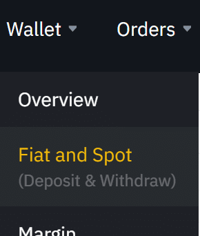 Binance Fiat and Spot