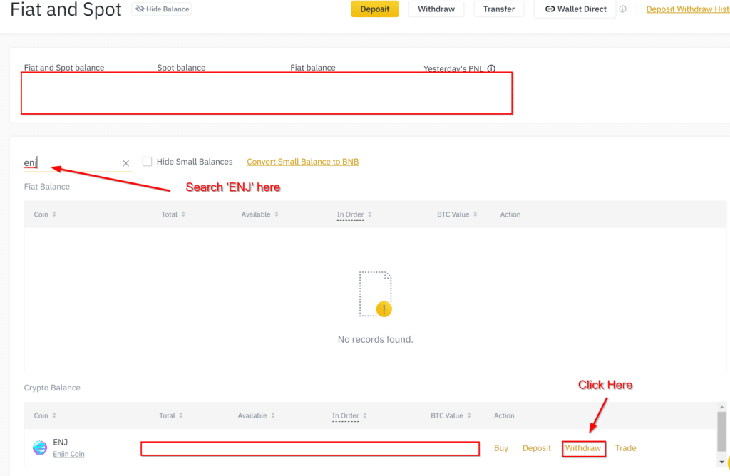 Find your ENJ on Binance 