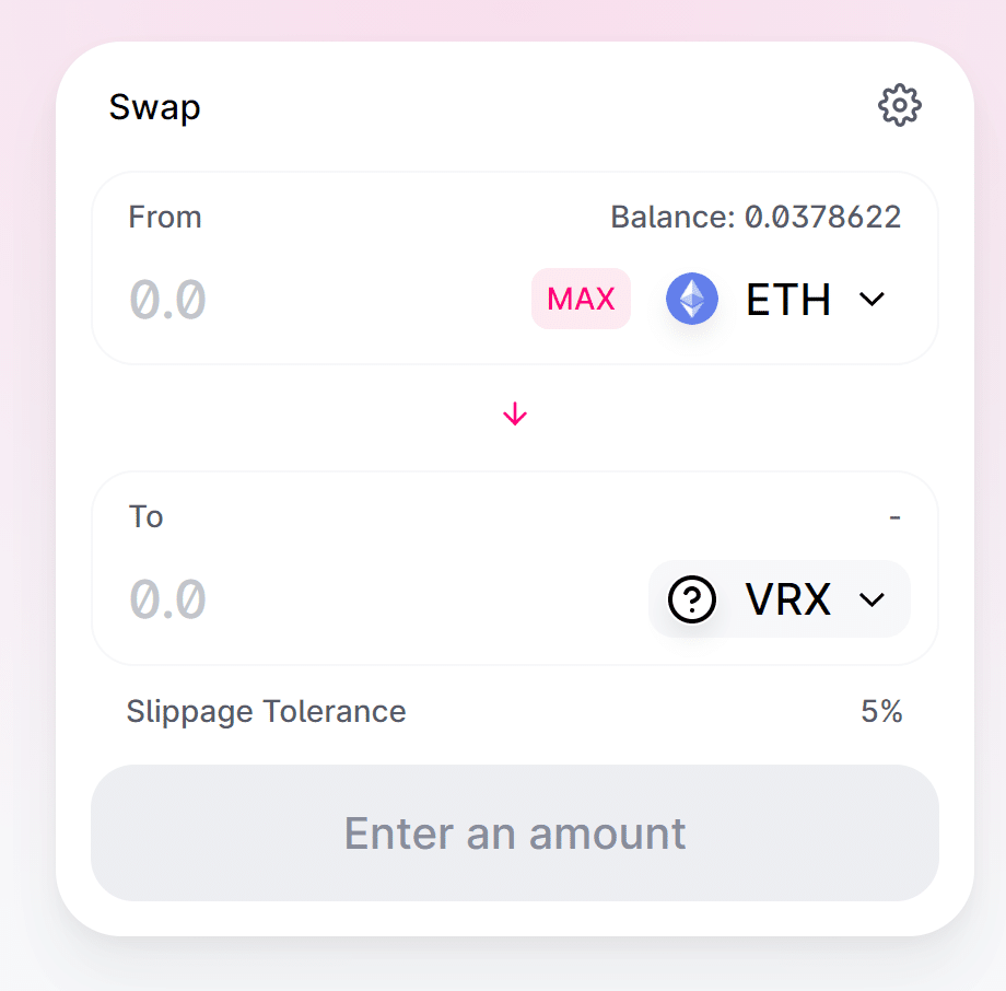 Convert ETH to VEROX on Uniswap