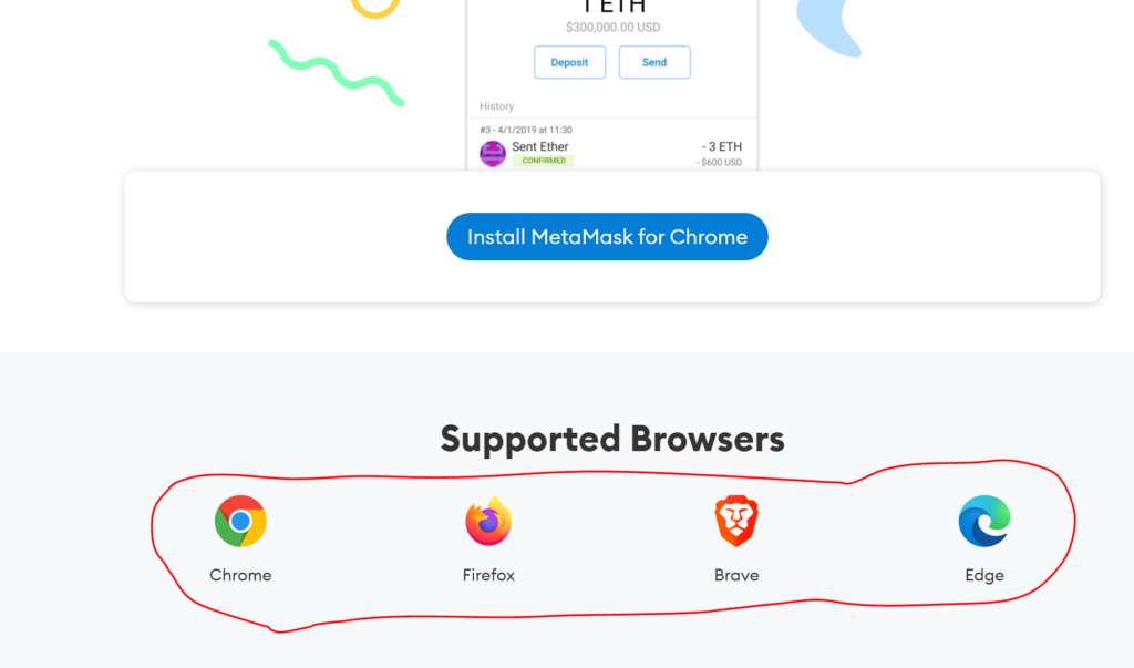 Select your Browser to Download Metamask Extensions