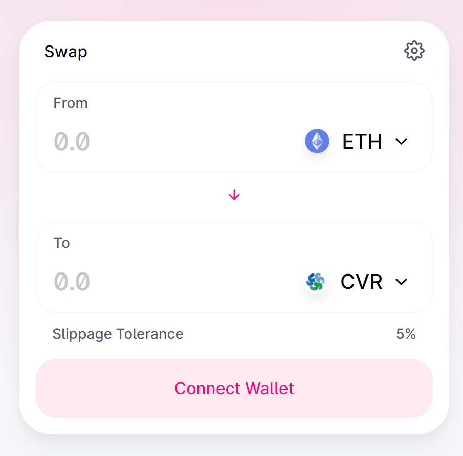 Swap ETH to CVR on Uniswap